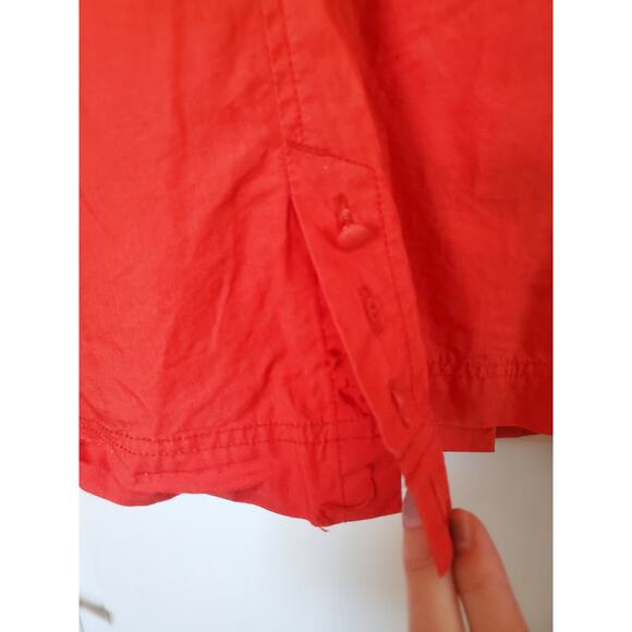 BB Dakota Lightweight Orange-Red Cotton Belted Pockets Jacket Dress, Size Large - Picture 15 of 15